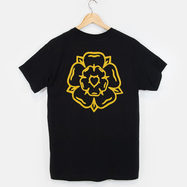 Don't Mess With Yorkshire - Rose S/S T-Shirt - Black / Flower