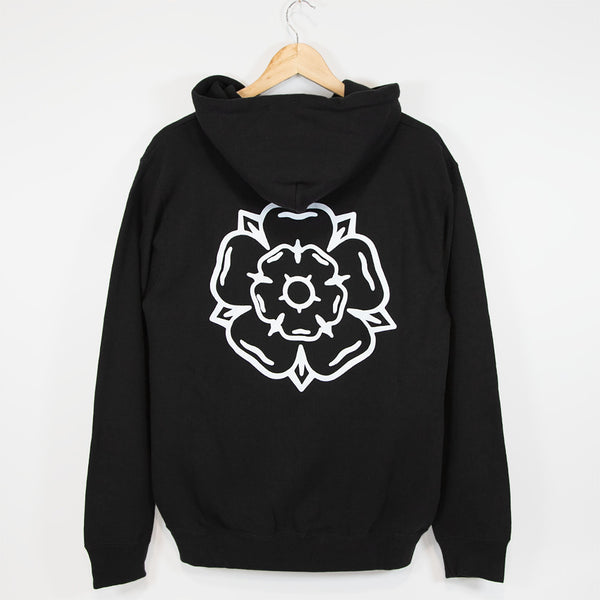 Don't Mess With Yorkshire - Rose Hooded Sweatshirt - Black / White