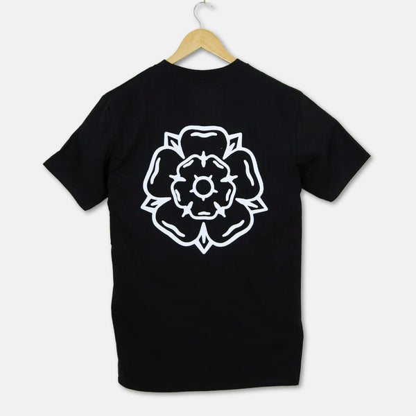 Don't Mess With Yorkshire - Rose T-Shirt - Black / White