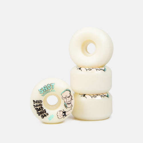 Snot Wheels Co. - 54mm (100a) Dead Dave Bad Boy Raw Skateboard Wheels - Glow In The Dark