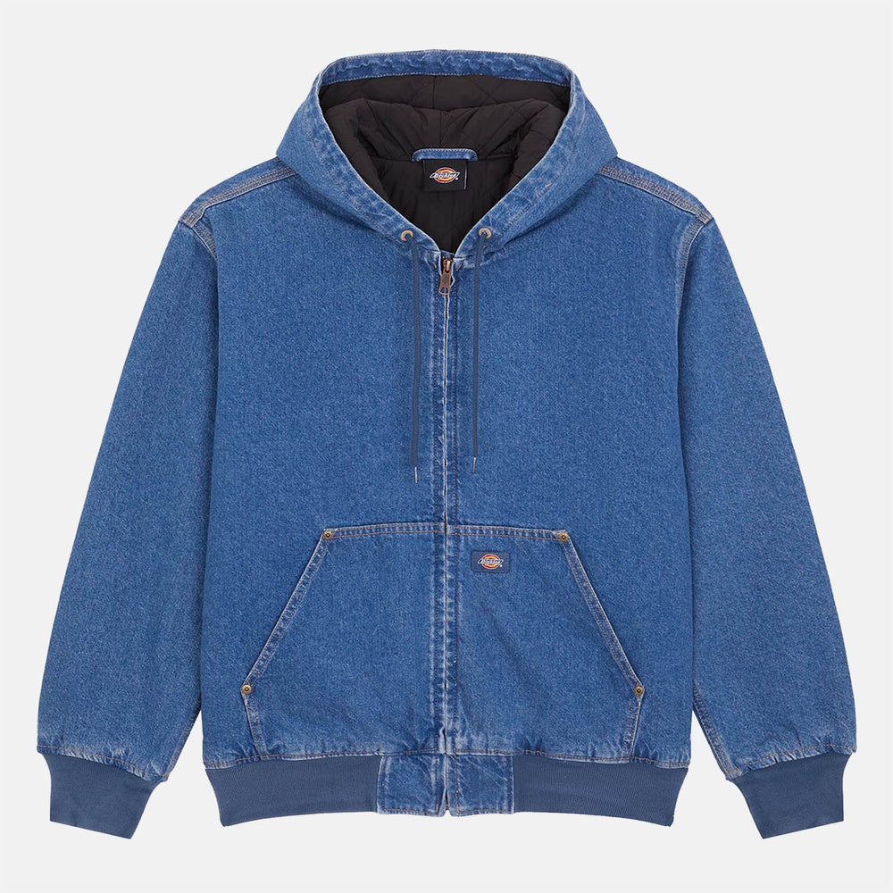Dickies - Lined Denim Hooded Bomber Jacket - Classic Blue
