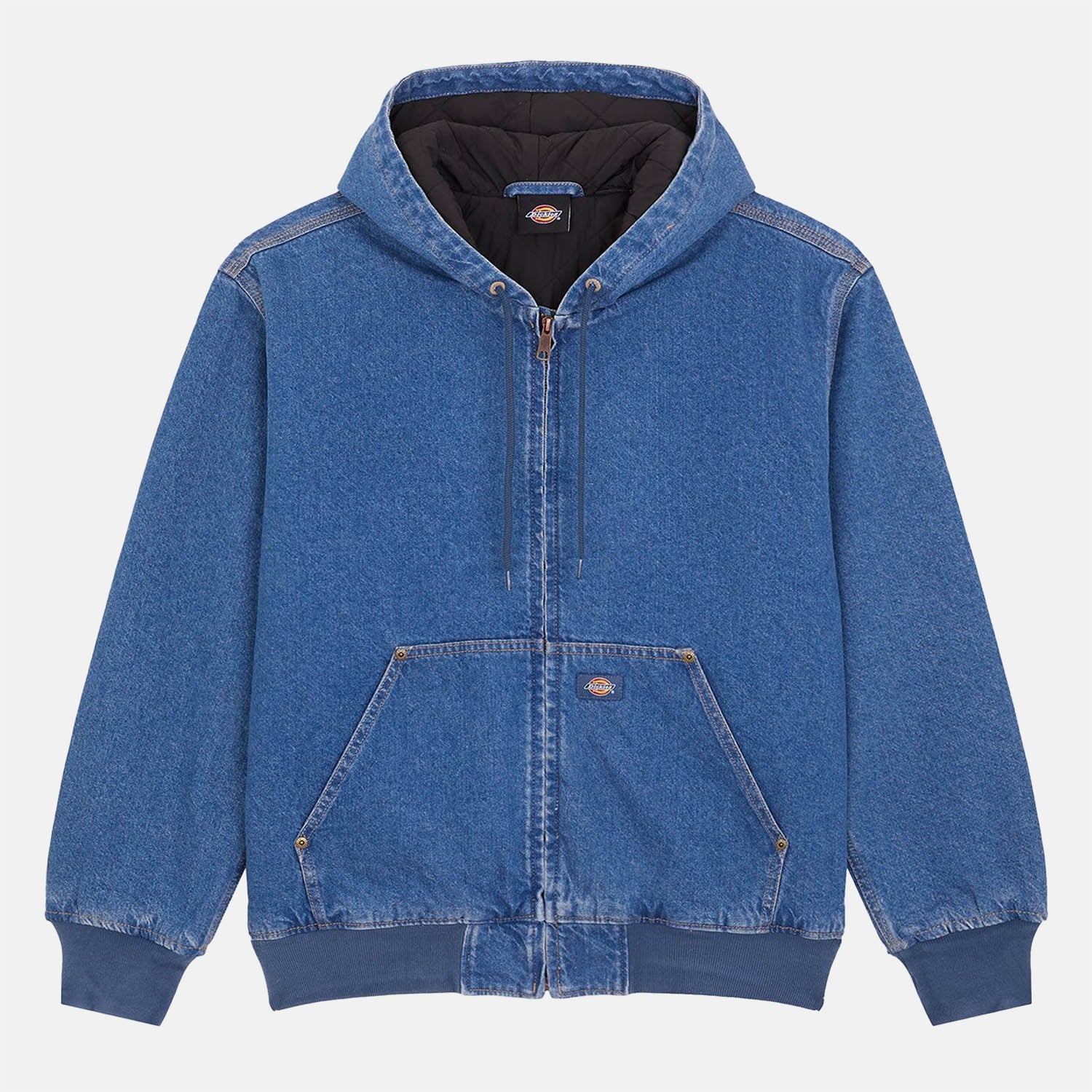 Dickies - Lined Denim Hooded Bomber Jacket - Classic Blue