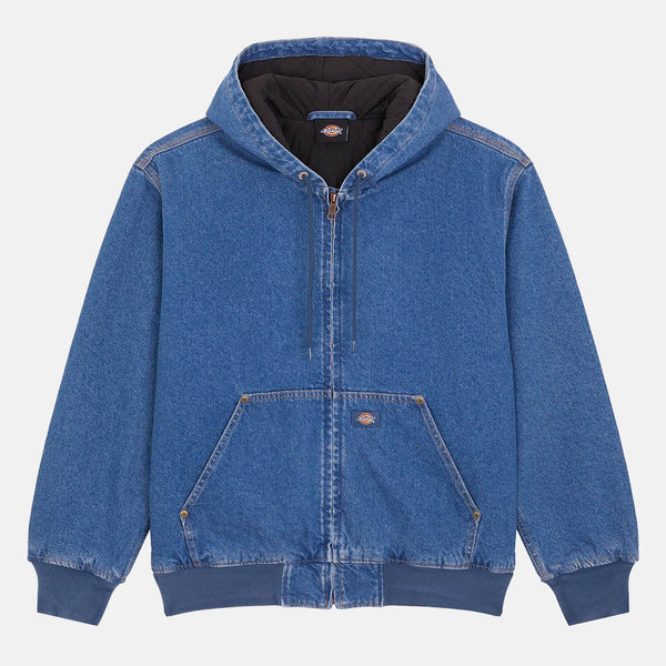 Dickies - Lined Denim Hooded Bomber Jacket - Classic Blue