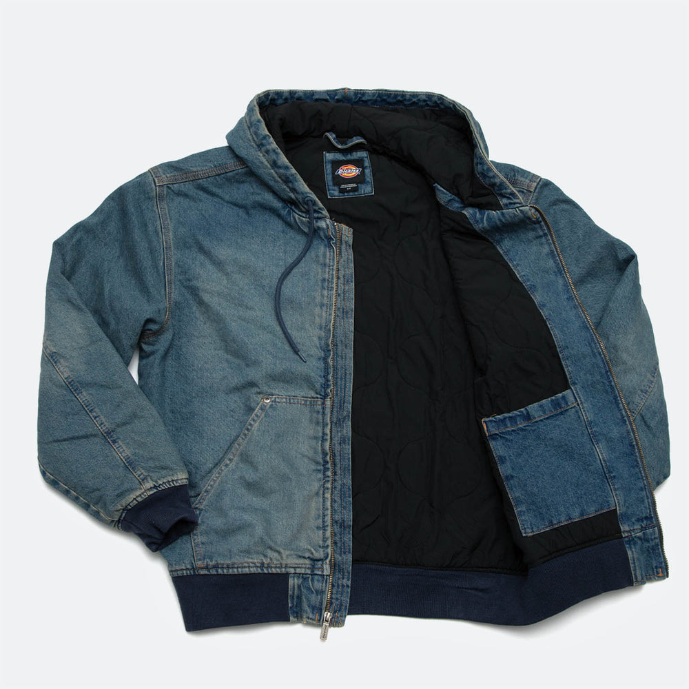 Dickies - Hilham Hooded Denim Jacket - Khaki Tinted Blue