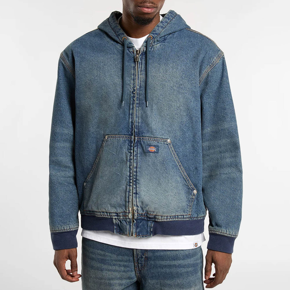 Dickies - Hilham Hooded Denim Jacket - Khaki Tinted Blue