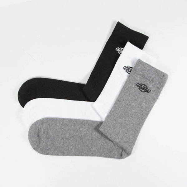 Dickies - Valley Grove (3 Pack) Socks - White / Black / Grey