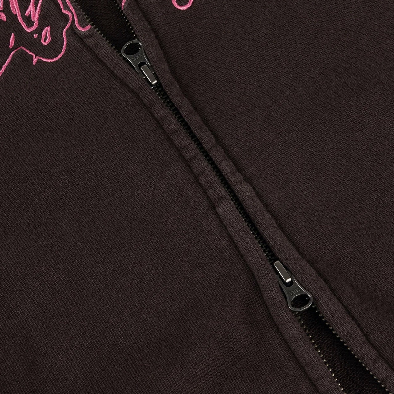 Dime MTL - Distressed Terry Zip Hooded Sweatshirt - Acid Brown