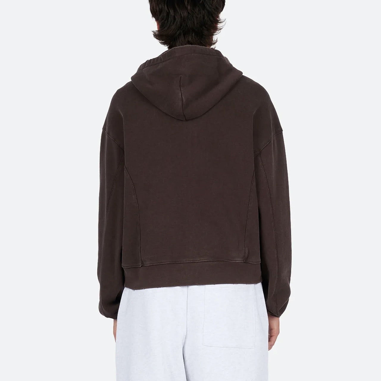 Dime MTL - Distressed Terry Zip Hooded Sweatshirt - Acid Brown
