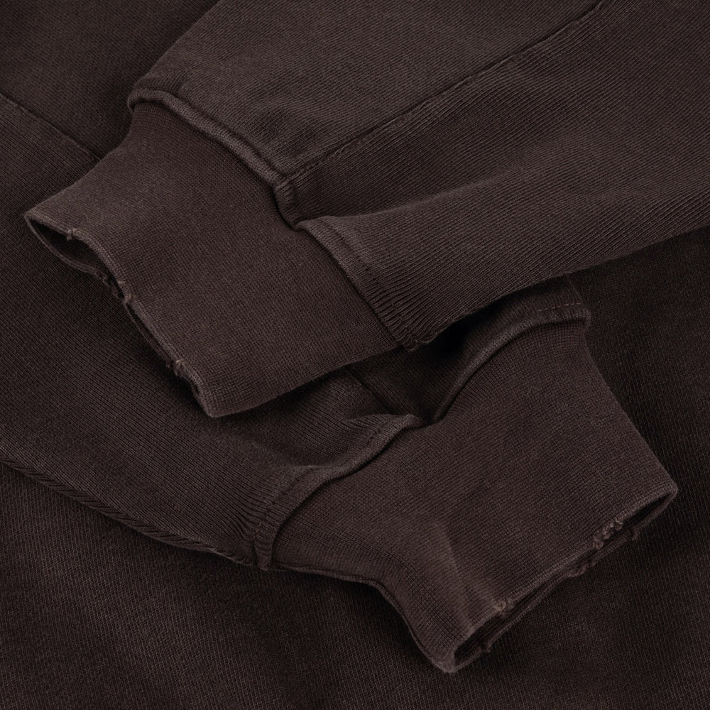 Dime MTL - Distressed Terry Zip Hooded Sweatshirt - Acid Brown