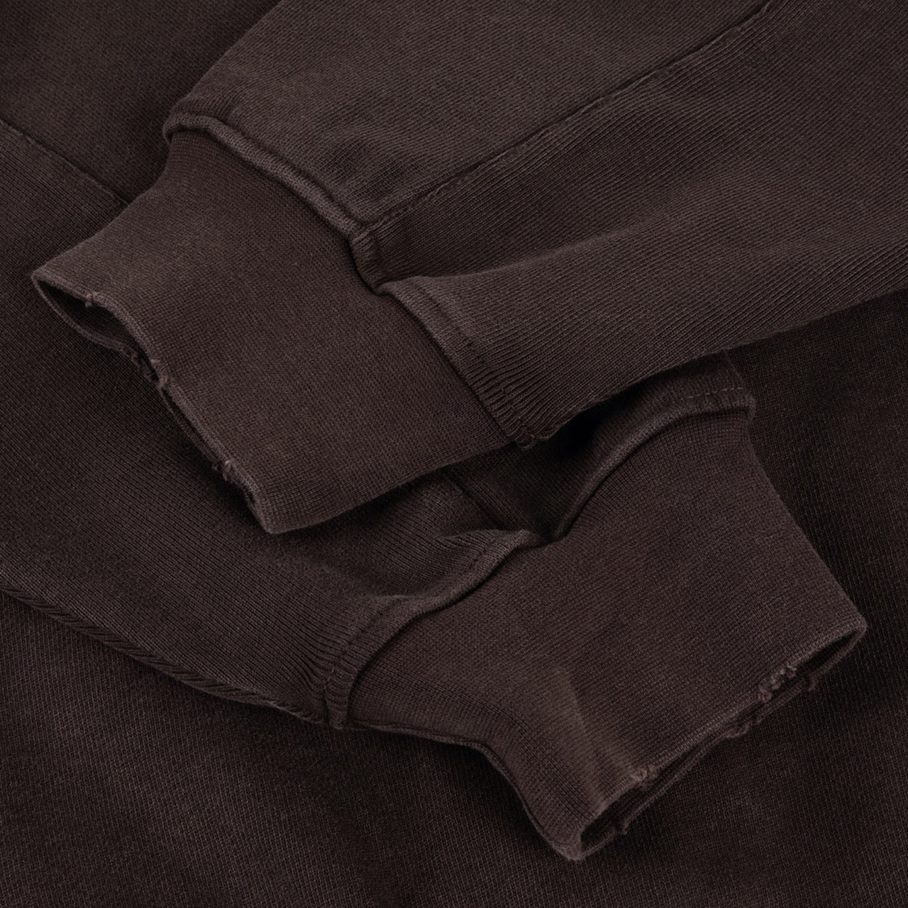 Dime MTL - Distressed Terry Zip Hooded Sweatshirt - Acid Brown