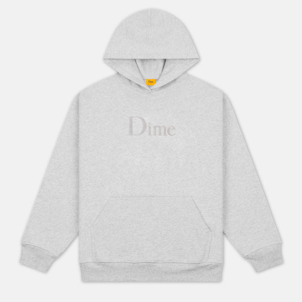 Dime MTL - Classic Chenille Logo Pullover Hooded Sweatshirt - Heather Grey