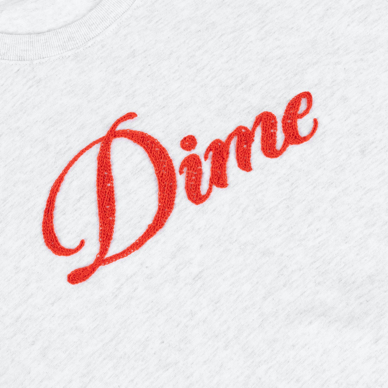 Dime MTL - Cursive Crochet T-Shirt - Ash