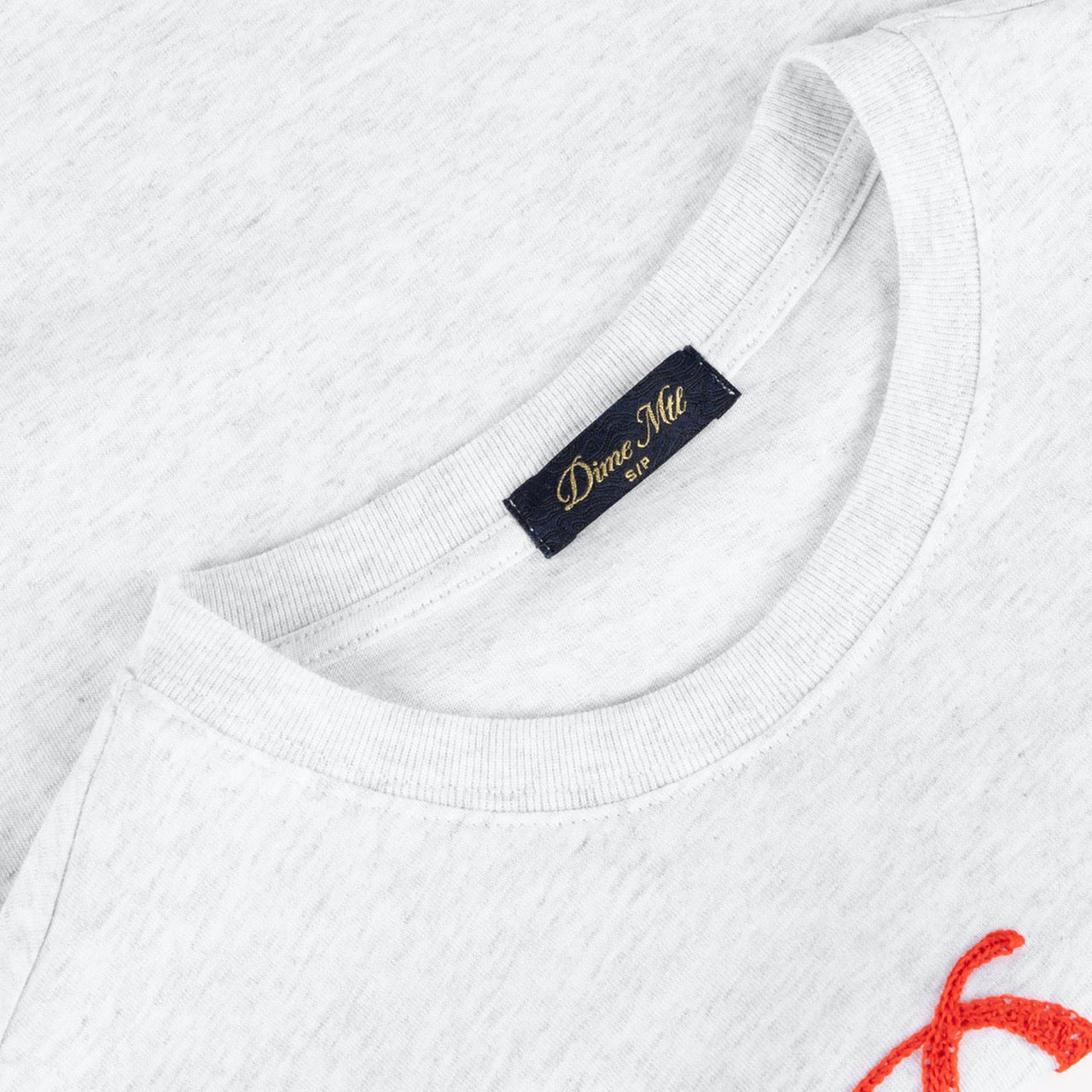 Dime MTL - Cursive Crochet T-Shirt - Ash
