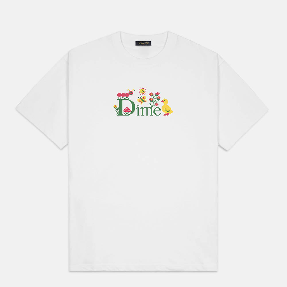 Dime MTL - Classic Cross Stitch T-Shirt - White