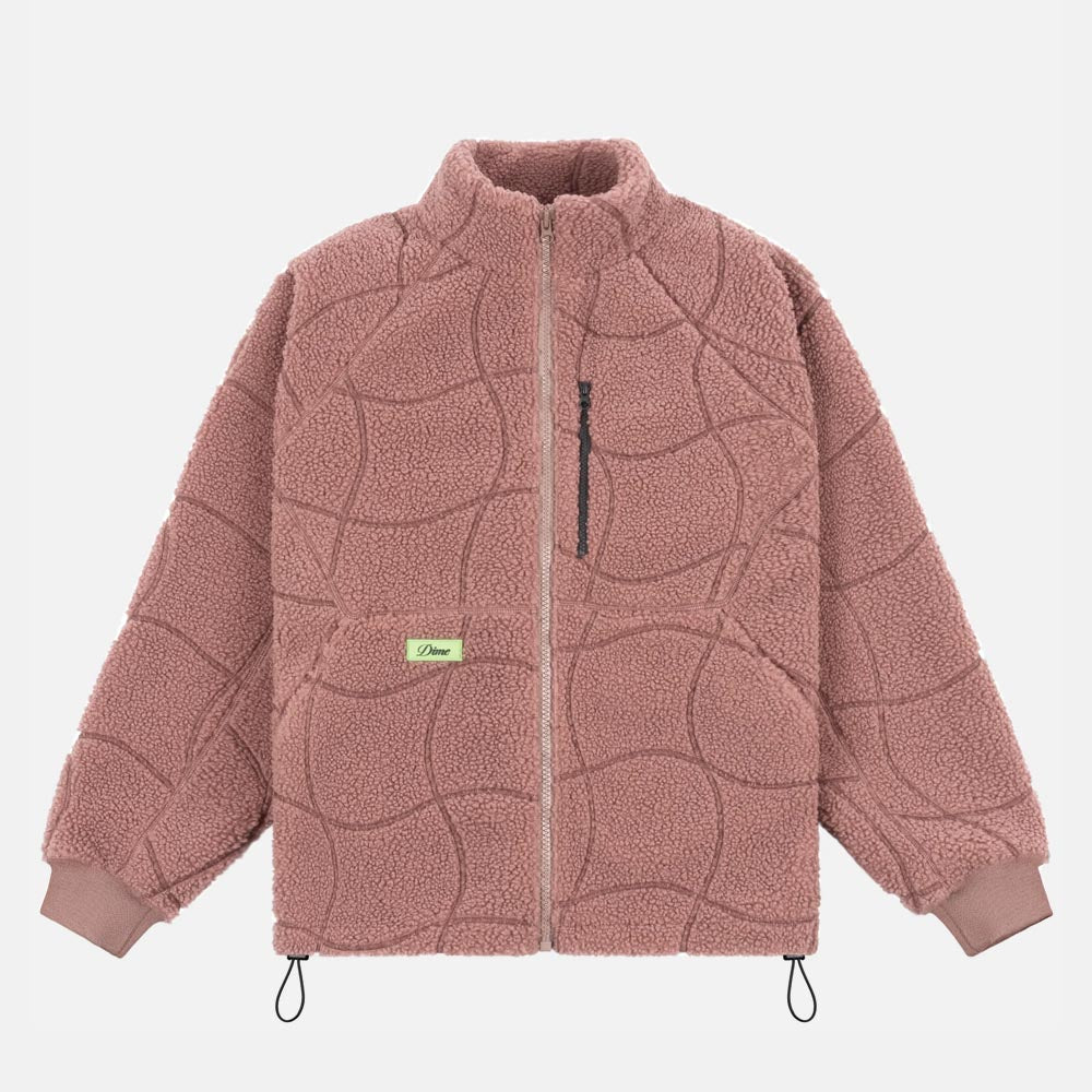 Dime MTL - Coverstich Sherpa Zip Fleece - Mauve