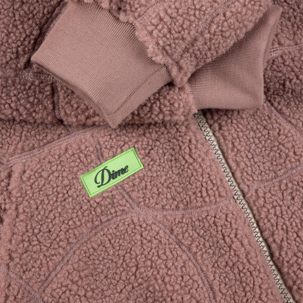 Dime MTL - Coverstich Sherpa Zip Fleece - Mauve