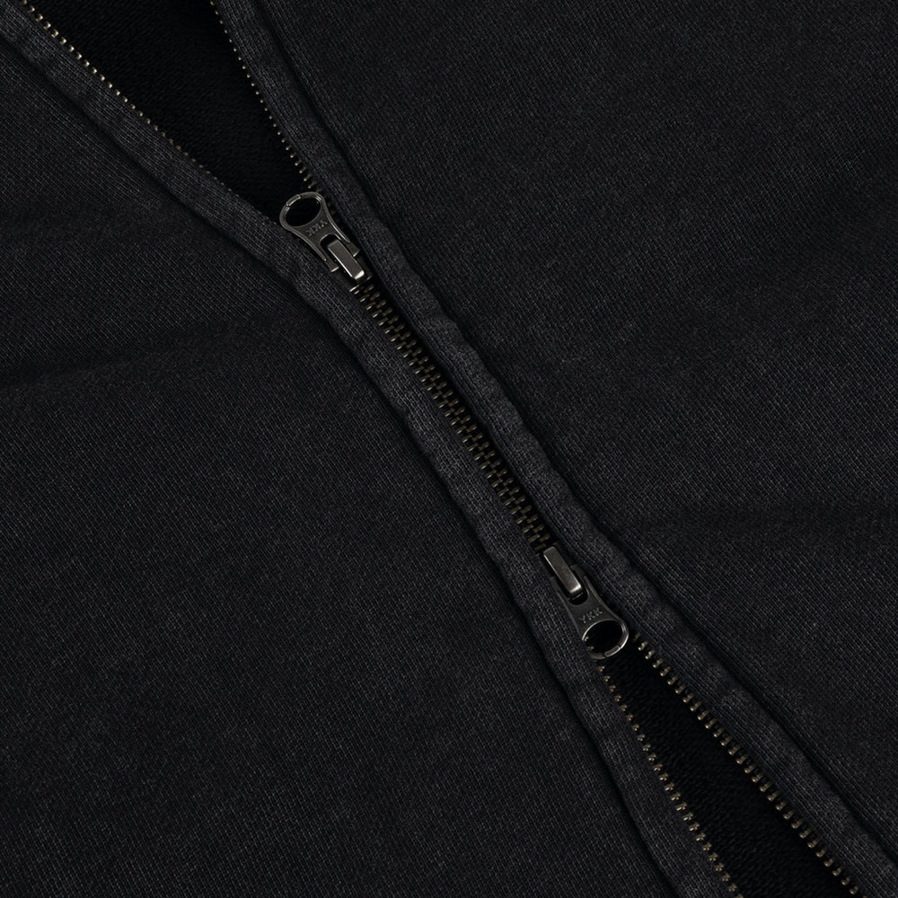 Dime MTL - Distressed Terry Zip Hooded Sweatshirt - Acid Black