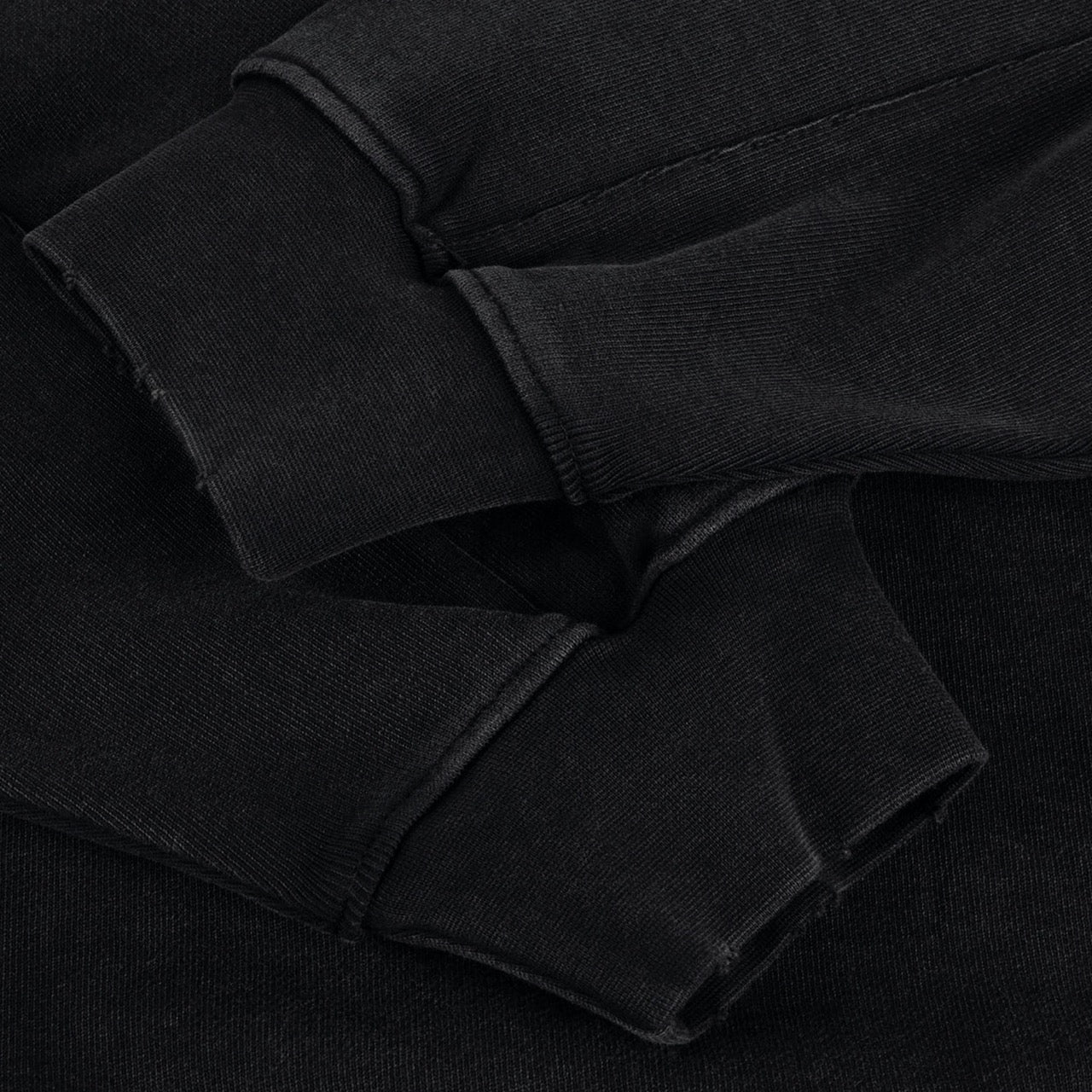 Dime MTL - Distressed Terry Zip Hooded Sweatshirt - Acid Black