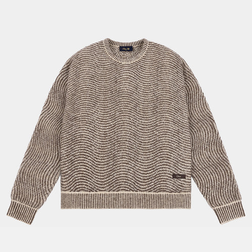 Dime MTL - Mohair Wave Knitted Jumper - Camel