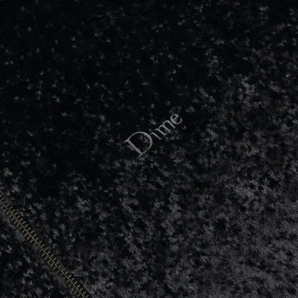 Dime MTL - Mohair Double Zip Knitted Sweatshirt - Black / Charcoal
