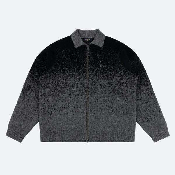Dime MTL - Mohair Double Zip Knitted Sweatshirt - Black / Charcoal