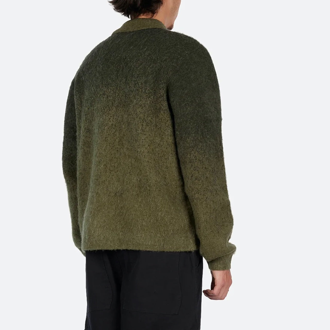 Dime MTL - Mohair Double Zip Knitted Sweatshirt - Forest