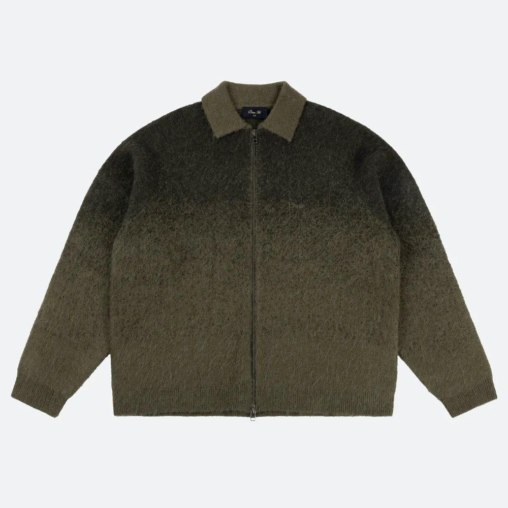 Dime MTL - Mohair Double Zip Knitted Sweatshirt - Forest