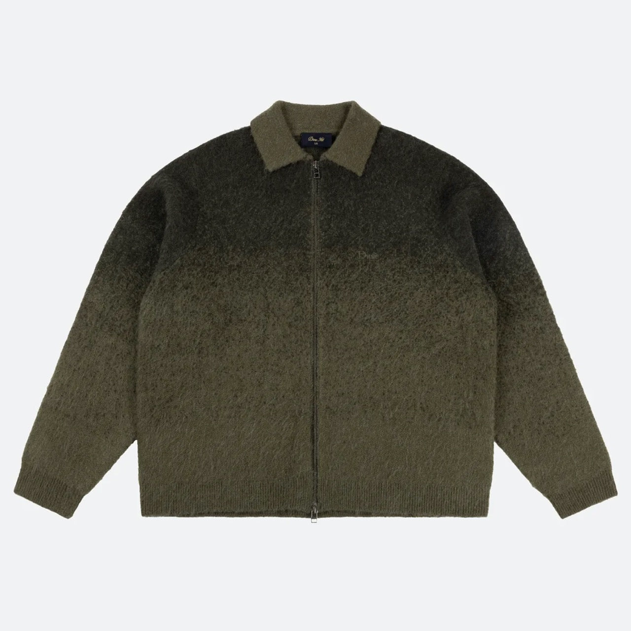 Dime MTL - Mohair Double Zip Knitted Sweatshirt - Forest