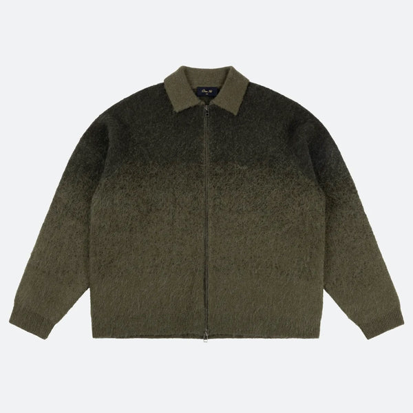 Dime MTL - Mohair Double Zip Knitted Sweatshirt - Forest