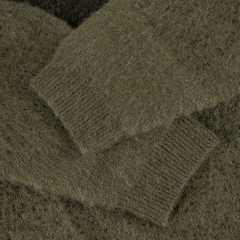 Dime MTL - Mohair Double Zip Knitted Sweatshirt - Forest