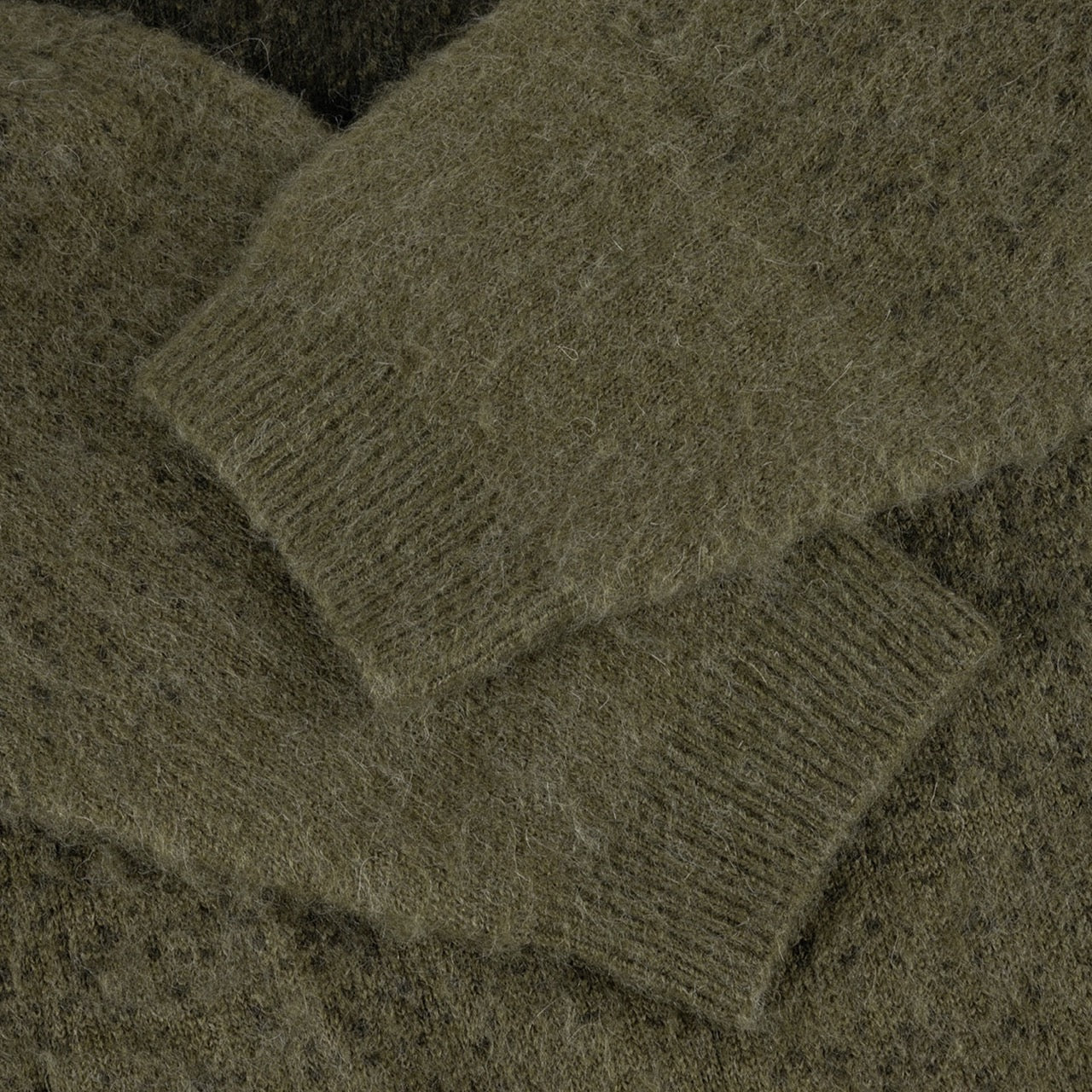 Dime MTL - Mohair Double Zip Knitted Sweatshirt - Forest