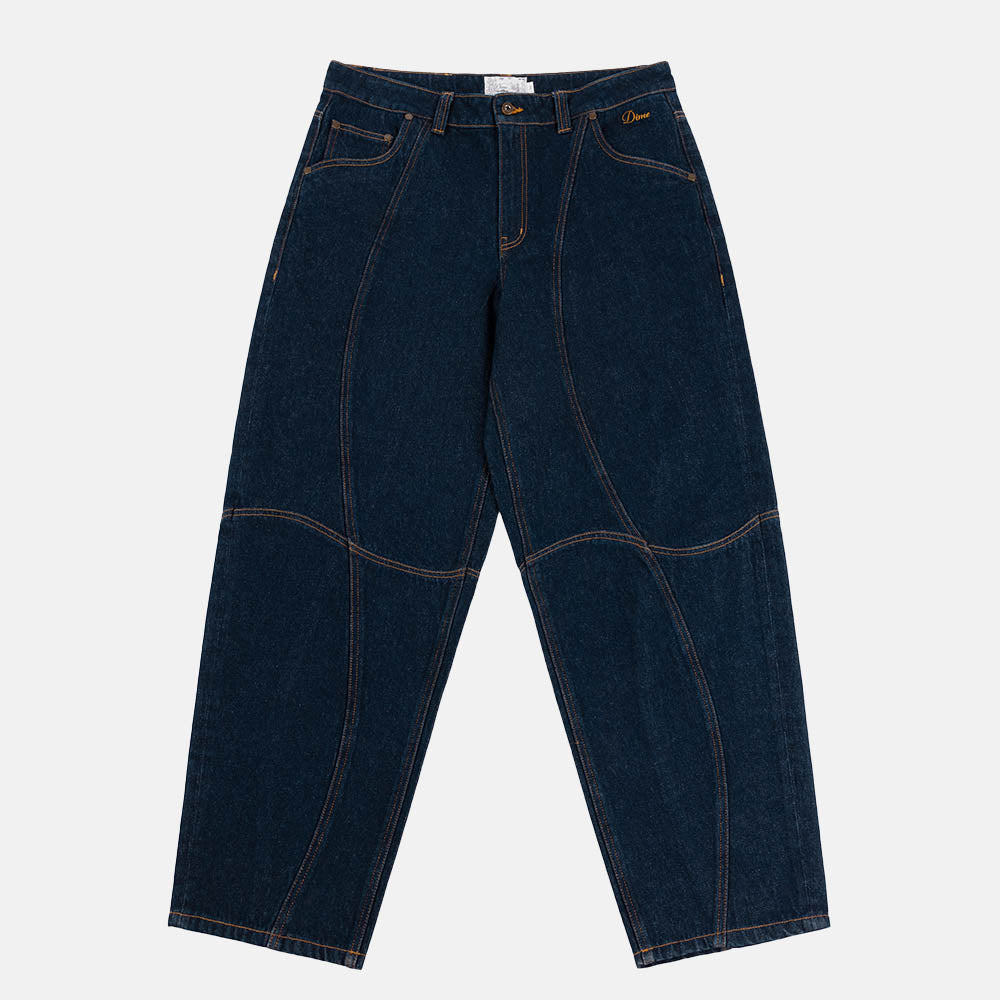 Dime MTL - Classic Baggy Denim Pants - Indigo Paneled