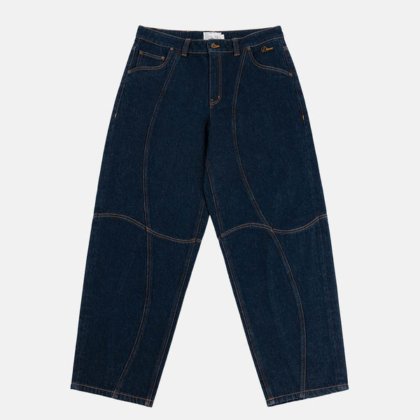 Dime MTL - Classic Baggy Denim Pants - Indigo Paneled