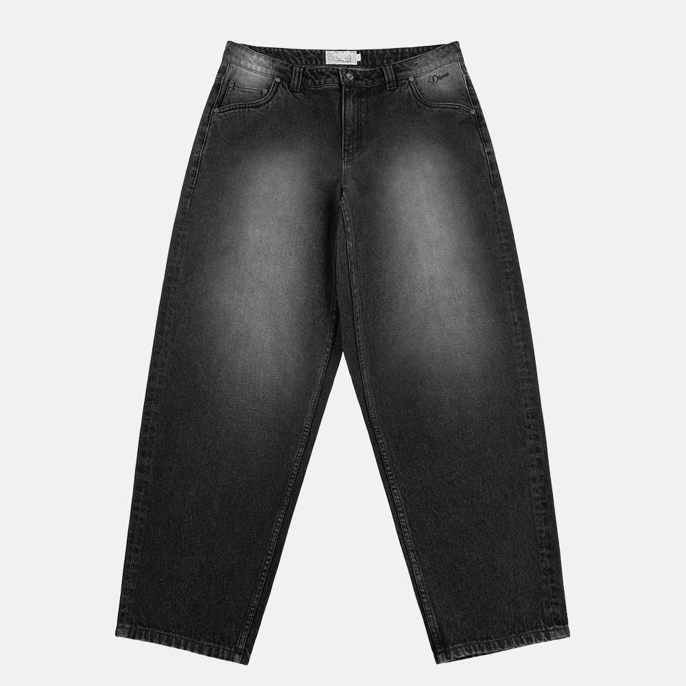 Dime MTL - Classic Baggy Denim Pants - Sandblasted Black