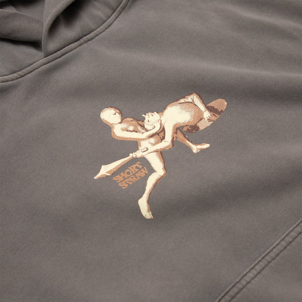 Short Straw - Divorce Hooded Pullover Enby Sweatshirt - Faded Black