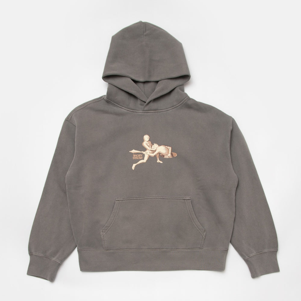 Short Straw - Divorce Hooded Pullover Enby Sweatshirt - Faded Black