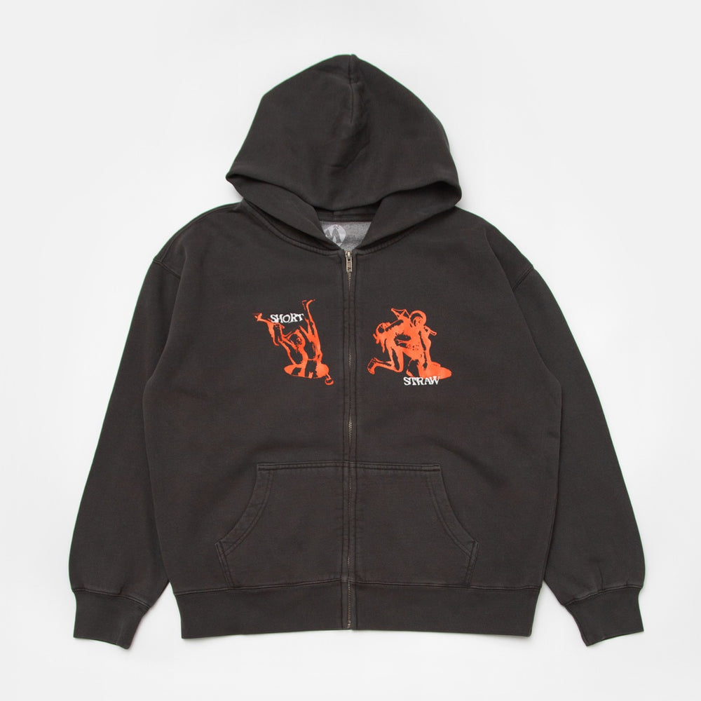 Short Straw - Divorce Hooded Zip Enby Sweatshirt - Black