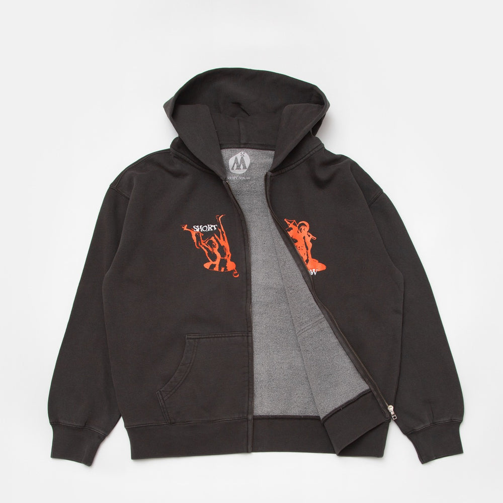 Short Straw - Divorce Hooded Zip Enby Sweatshirt - Black