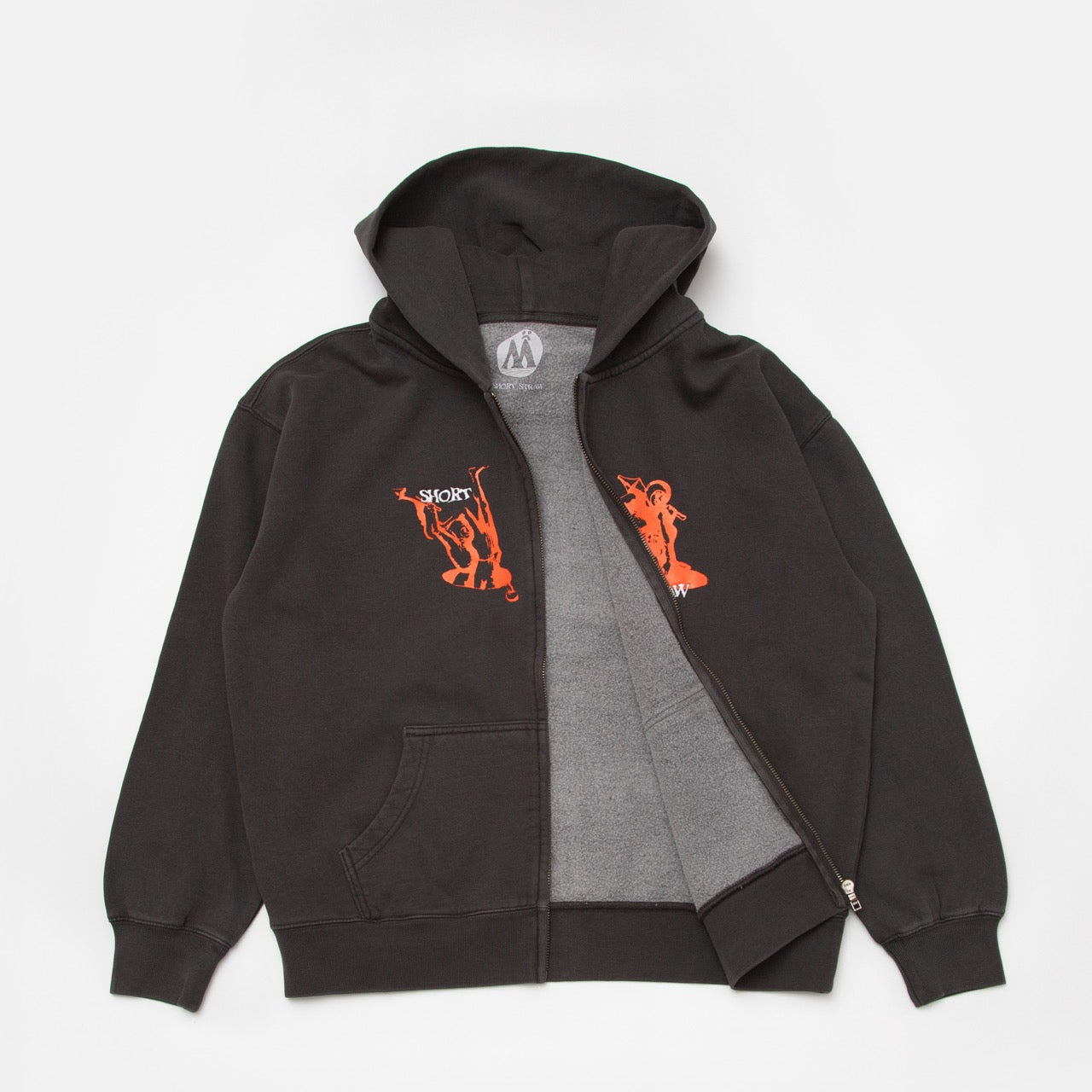 Short Straw - Divorce Hooded Zip Enby Sweatshirt - Black
