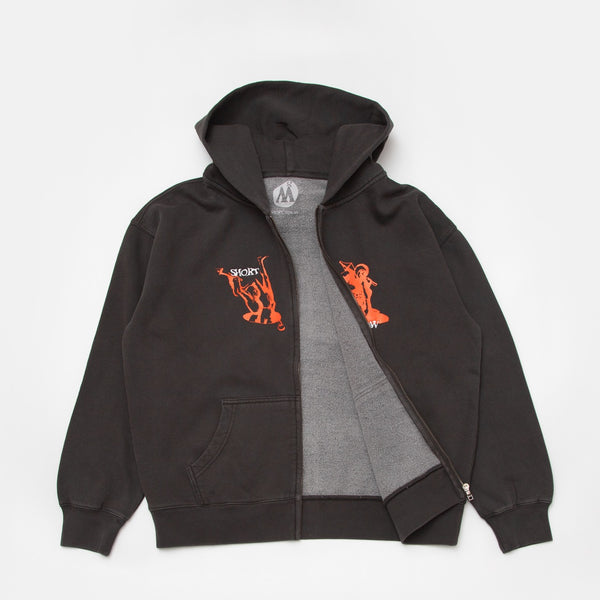Short Straw - Divorce Hooded Zip Enby Sweatshirt - Black