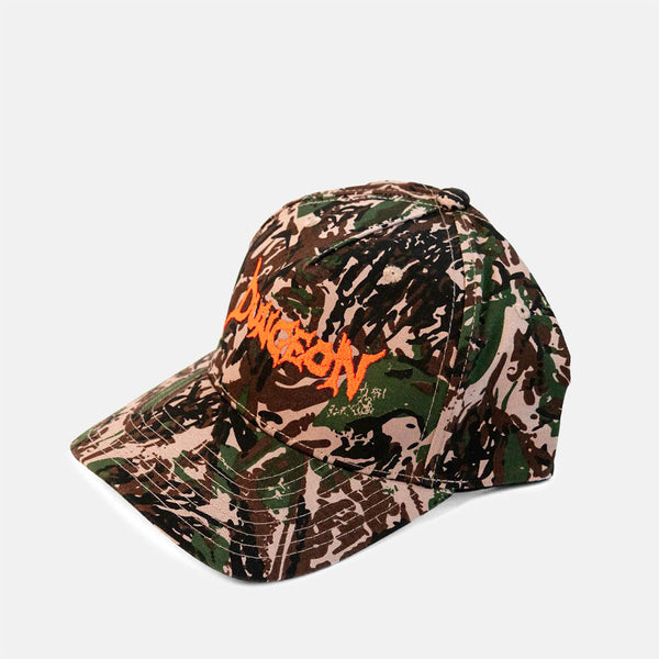 Dungeon - Scrawl Logo Cap - Forest Camo / Orange