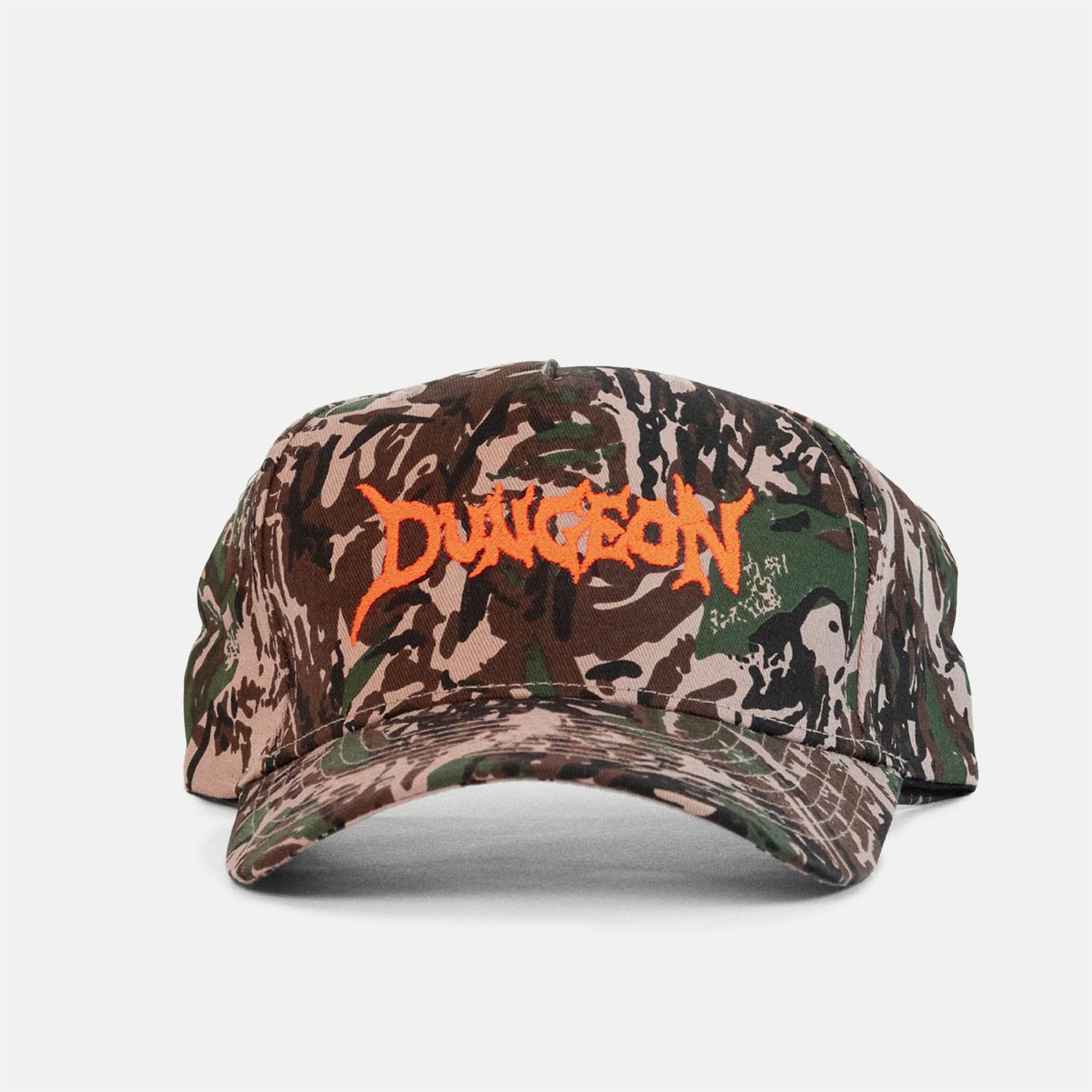 Dungeon - Scrawl Logo Cap - Forest Camo / Orange