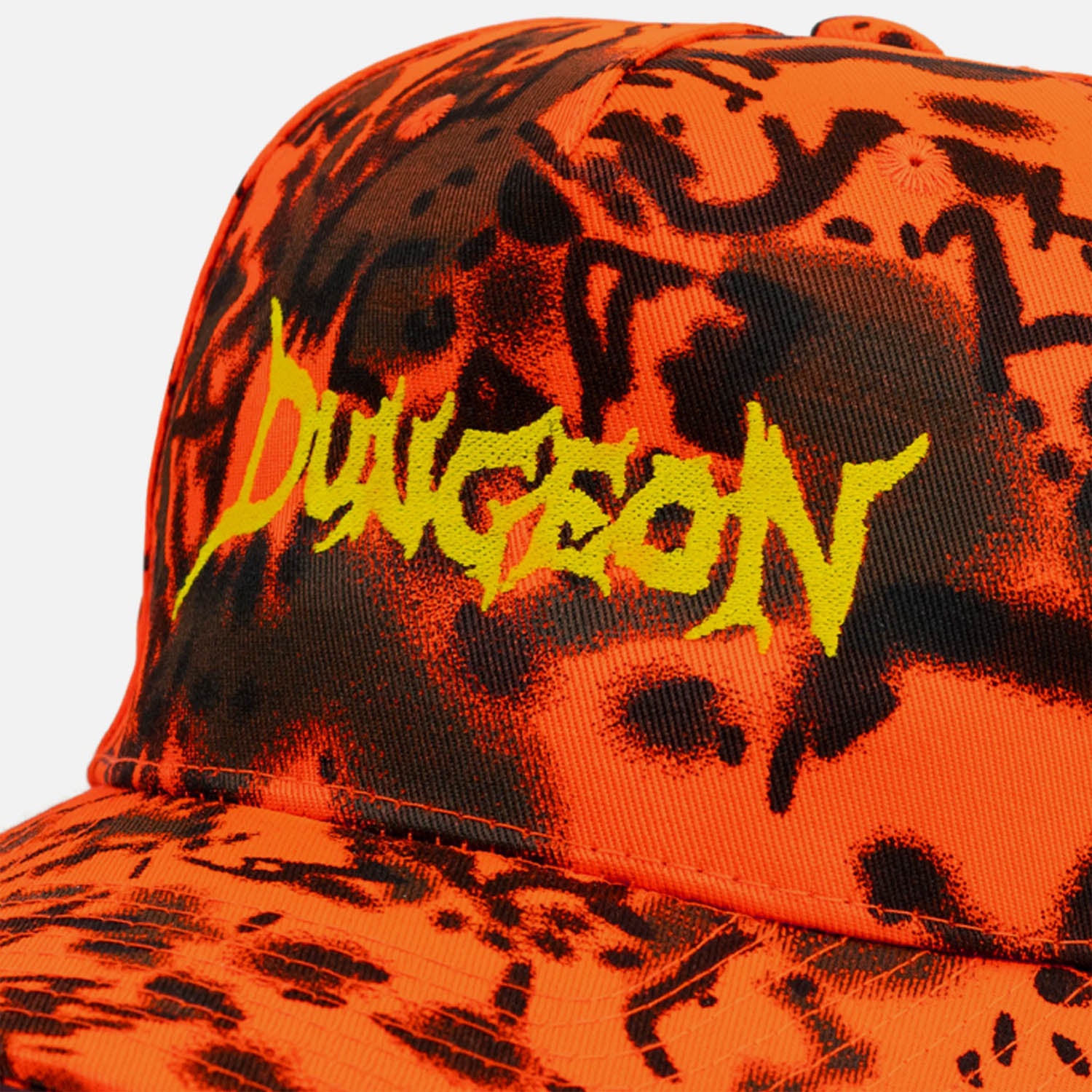 Dungeon - Scrawl Logo Cap - Neon Camo / Yellow