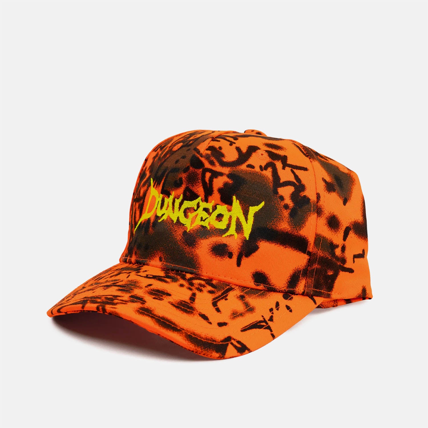 Dungeon - Scrawl Logo Cap - Neon Camo / Yellow