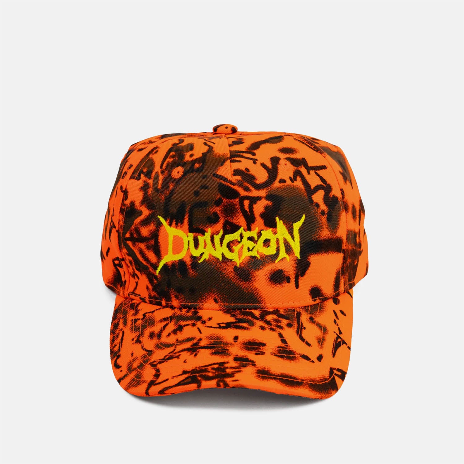 Dungeon - Scrawl Logo Cap - Neon Camo / Yellow