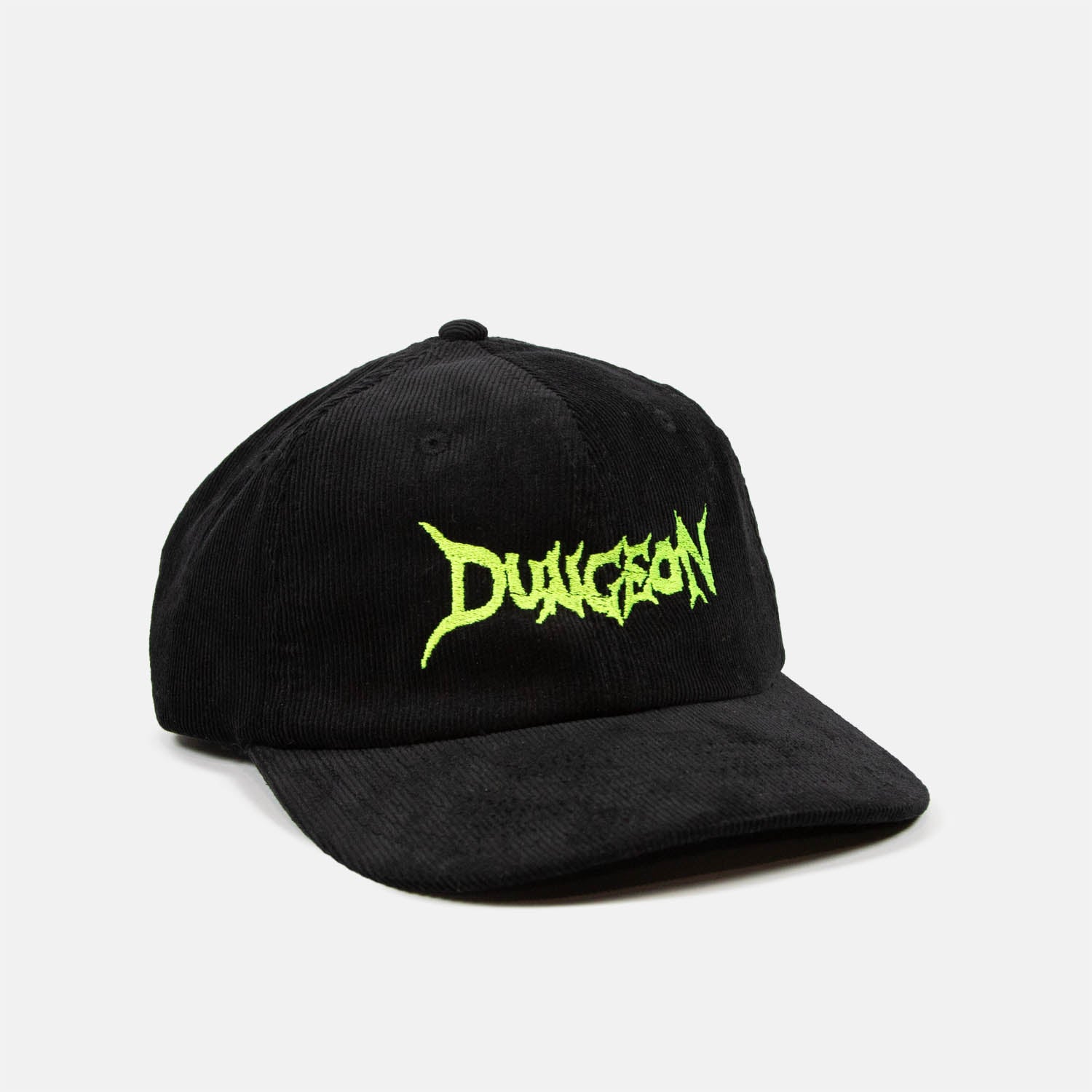 Dungeon - Scrawl Logo Corduroy Cap - Black / Green