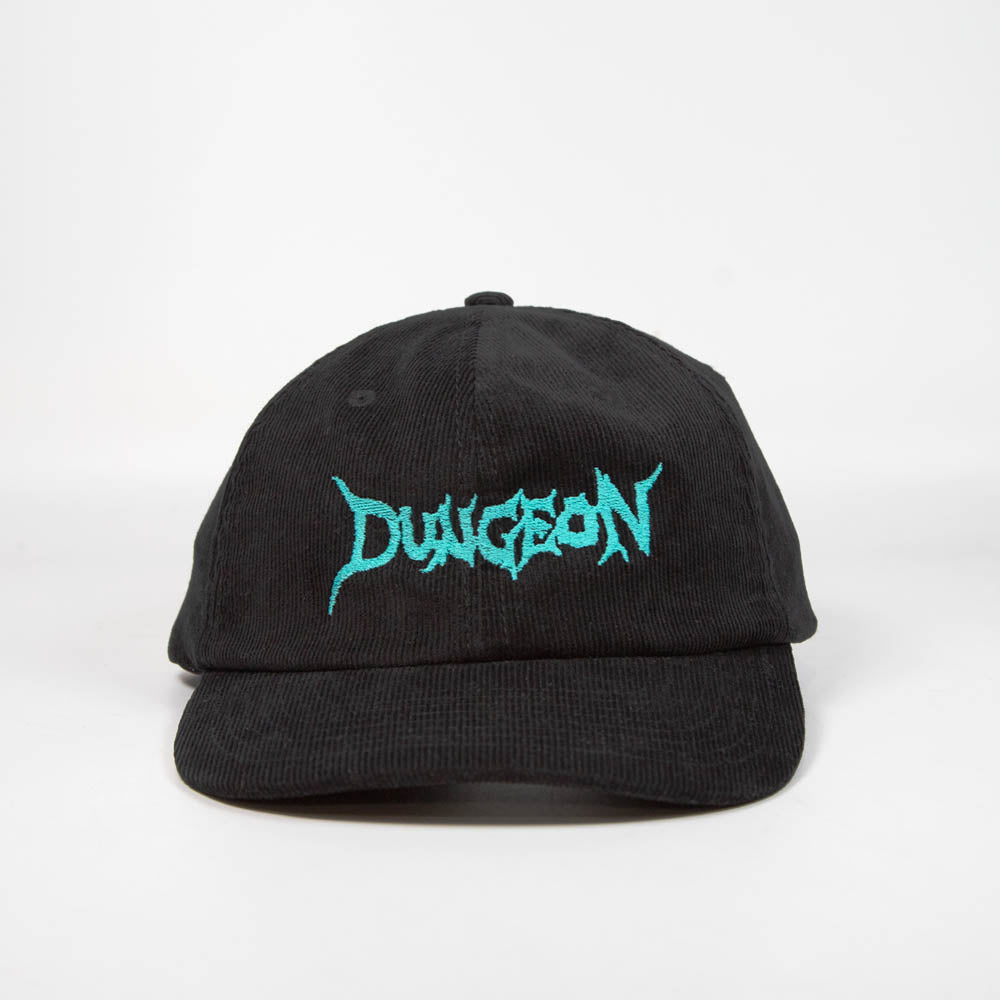 Dungeon - Logo Corduroy Cap - Black / Aqua
