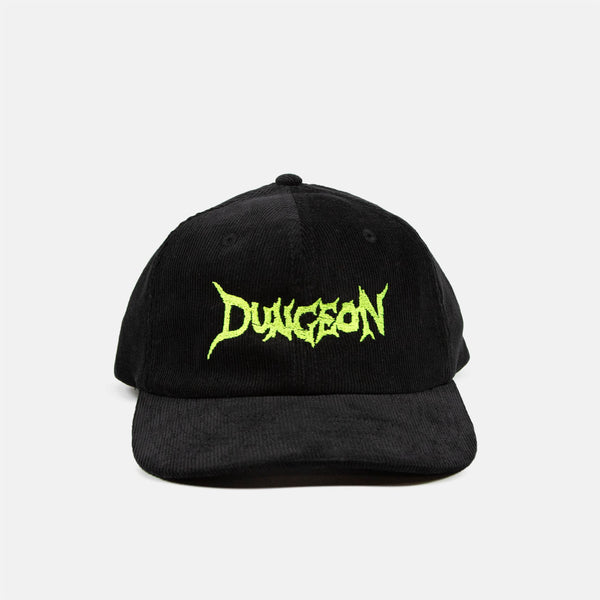 Dungeon - Scrawl Logo Corduroy Cap - Black / Green