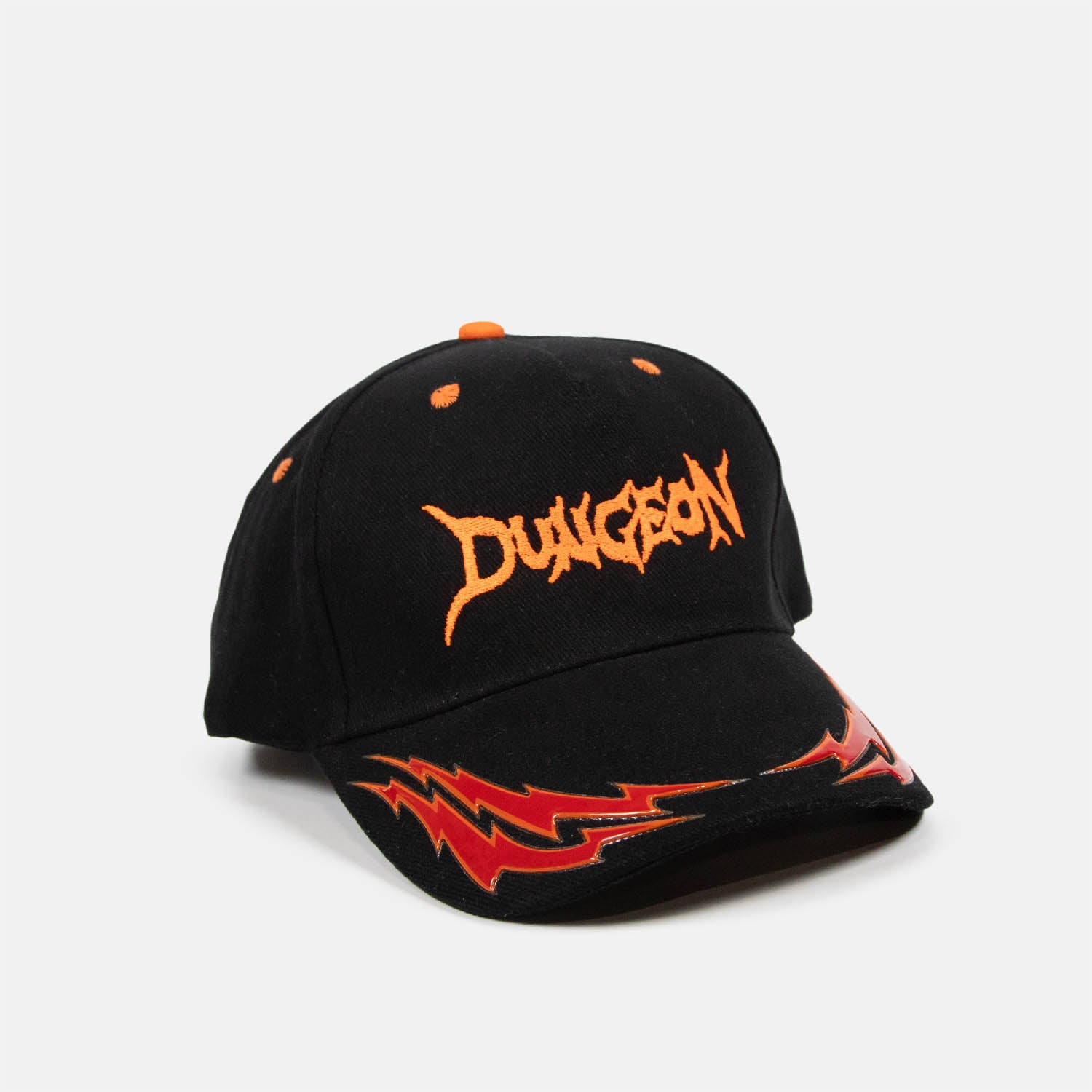 Dungeon - Scrawl Logo Bolt Fusion Cap - Black / Orange