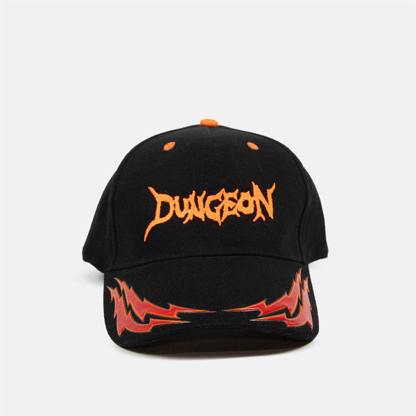 Dungeon - Scrawl Logo Bolt Fusion Cap - Black / Orange